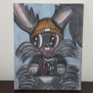 Deftones Bunny – Original Hand-Painted Fan Art Character on Canvas